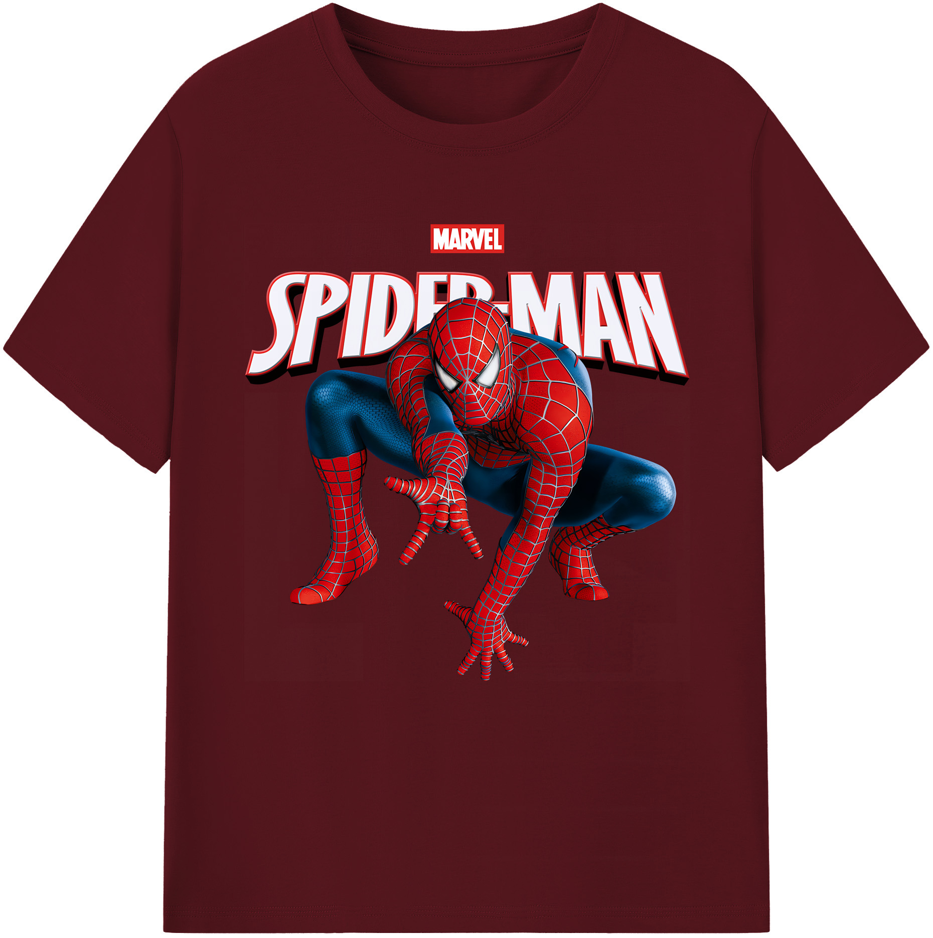 （画像用） Spider Man スパイダーマン 綿100％半袖Tシャツ（フロントプリント）